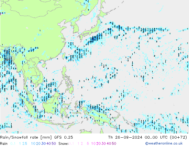 Regen/Schneefallrate GFS 0.25 Do 26.09.2024 00 UTC