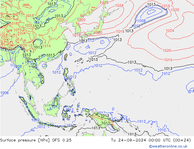 GFS 0.25: di 24.09.2024 00 UTC