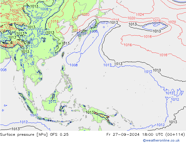 GFS 0.25: vie 27.09.2024 18 UTC