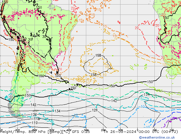 Z500/Rain (+SLP)/Z850 GFS 0.25 чт 26.09.2024 00 UTC