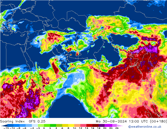 Soaring Index GFS 0.25 星期一 30.09.2024 12 UTC