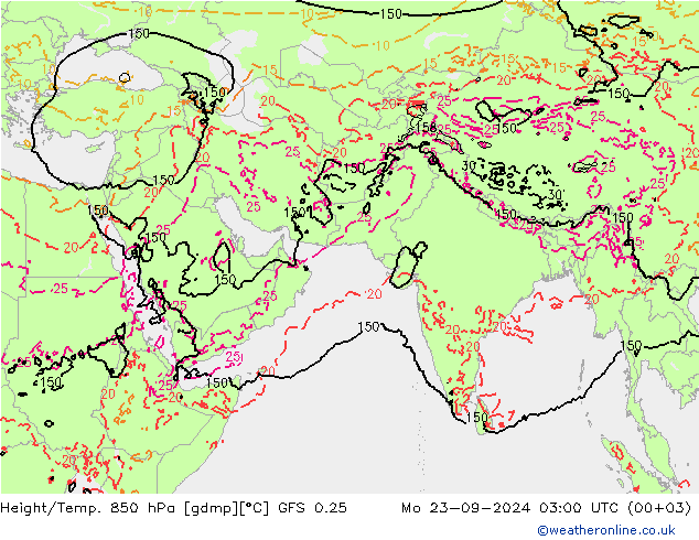 Z500/Rain (+SLP)/Z850 GFS 0.25 Seg 23.09.2024 03 UTC