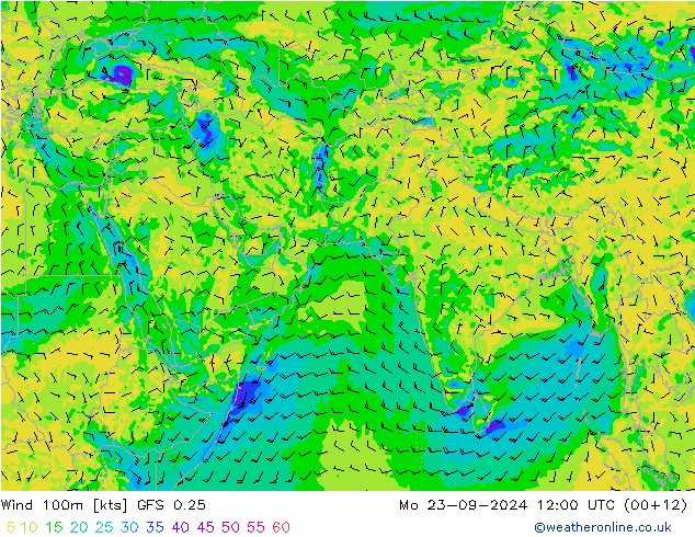 Wind 100m GFS 0.25 ma 23.09.2024 12 UTC