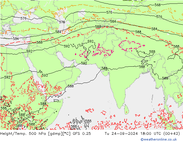 Z500/Rain (+SLP)/Z850 GFS 0.25  24.09.2024 18 UTC