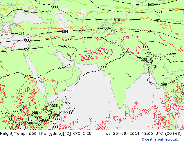 Z500/Rain (+SLP)/Z850 GFS 0.25 ��� 25.09.2024 18 UTC