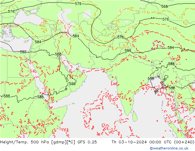 Z500/Rain (+SLP)/Z850 GFS 0.25 Čt 03.10.2024 00 UTC