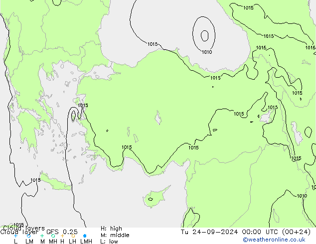 Cloud layer GFS 0.25 mar 24.09.2024 00 UTC