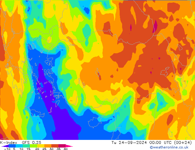 K-Index GFS 0.25 Ter 24.09.2024 00 UTC