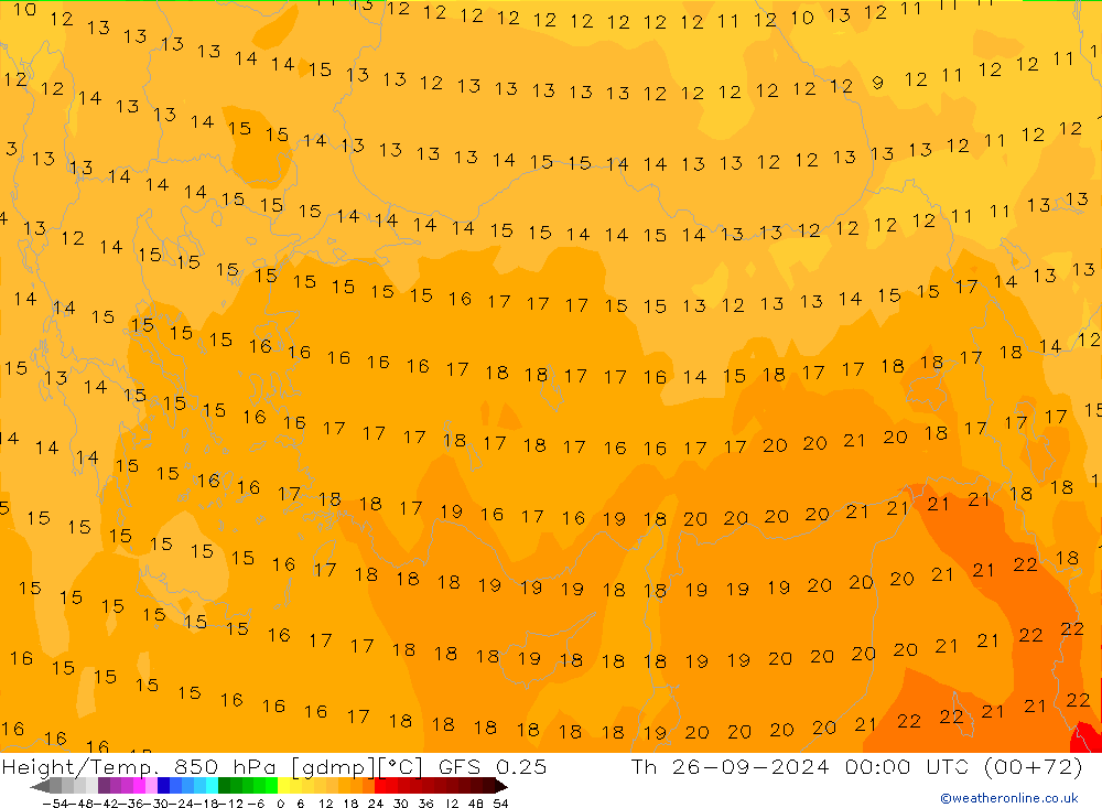 Z500/Rain (+SLP)/Z850 GFS 0.25 jue 26.09.2024 00 UTC