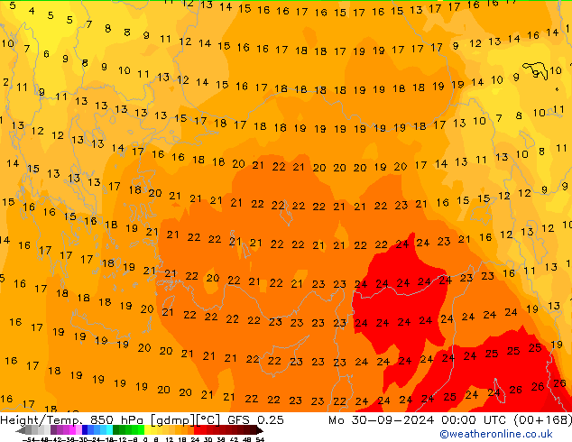 GFS 0.25: Po 30.09.2024 00 UTC