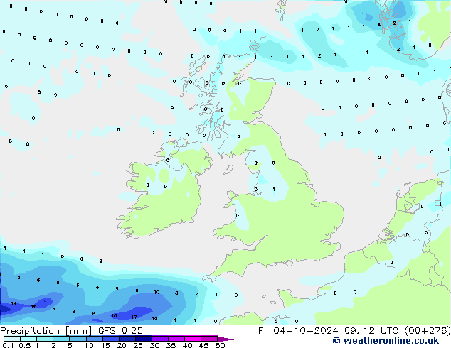 opad GFS 0.25 pt. 04.10.2024 12 UTC