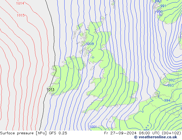 GFS 0.25: ven 27.09.2024 06 UTC