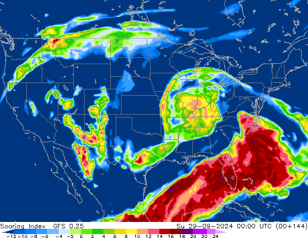 Soaring Index GFS 0.25 dim 29.09.2024 00 UTC