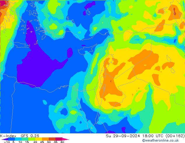 K-Index GFS 0.25  29.09.2024 18 UTC