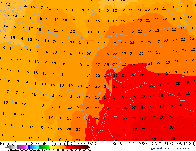 Z500/Rain (+SLP)/Z850 GFS 0.25  05.10.2024 00 UTC