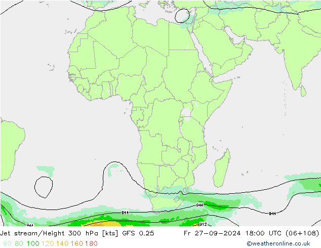 Jet stream/Height 300 hPa GFS 0.25 Fr 27.09.2024 18 UTC