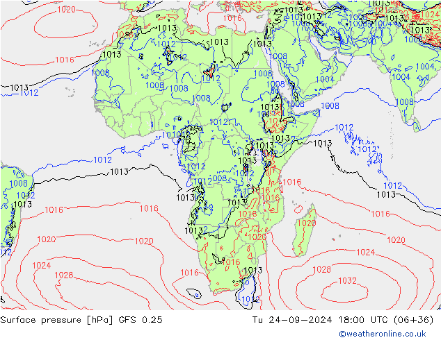 GFS 0.25: Tu 24.09.2024 18 UTC