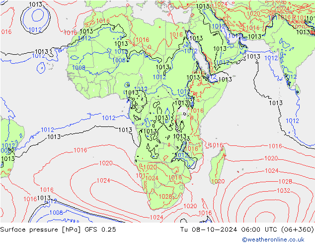 GFS 0.25: Tu 08.10.2024 06 UTC