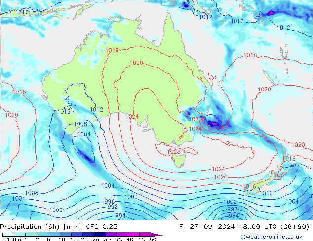 Z500/Rain (+SLP)/Z850 GFS 0.25 Fr 27.09.2024 00 UTC