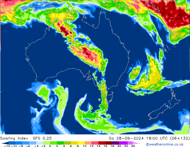 Soaring Index GFS 0.25 Sáb 28.09.2024 18 UTC