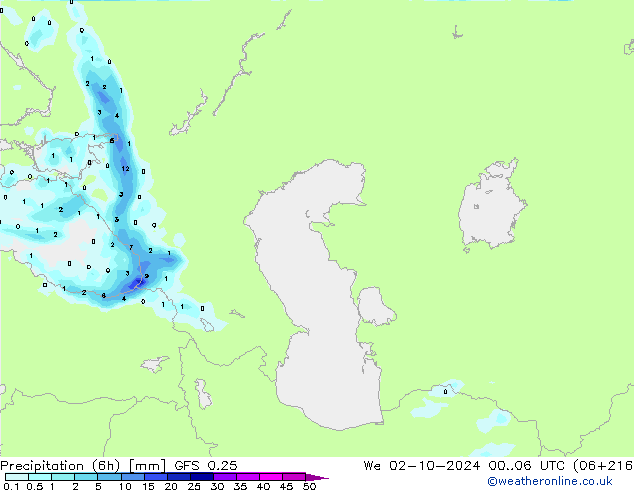 Z500/Rain (+SLP)/Z850 GFS 0.25 mer 02.10.2024 06 UTC