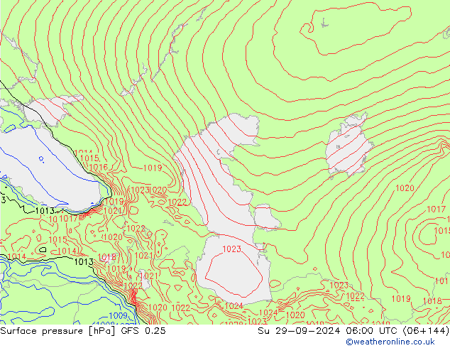 GFS 0.25: dim 29.09.2024 06 UTC