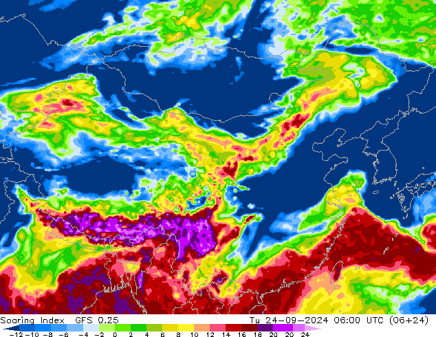 Soaring Index GFS 0.25 Ter 24.09.2024 06 UTC