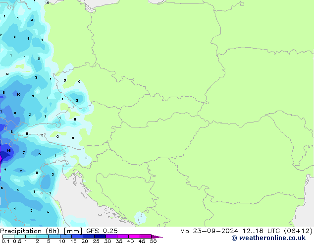 Z500/Yağmur (+YB)/Z850 GFS 0.25 Pzt 23.09.2024 18 UTC