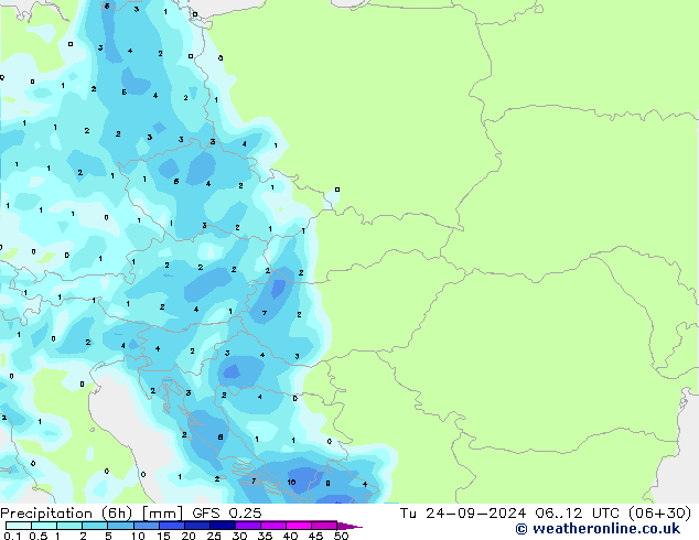 Z500/Regen(+SLP)/Z850 GFS 0.25 di 24.09.2024 12 UTC