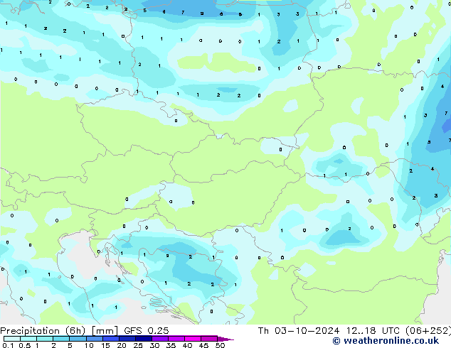 Z500/Rain (+SLP)/Z850 GFS 0.25 Th 03.10.2024 18 UTC