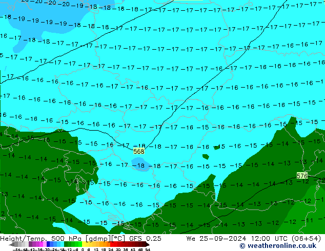 Z500/Regen(+SLP)/Z850 GFS 0.25 wo 25.09.2024 12 UTC