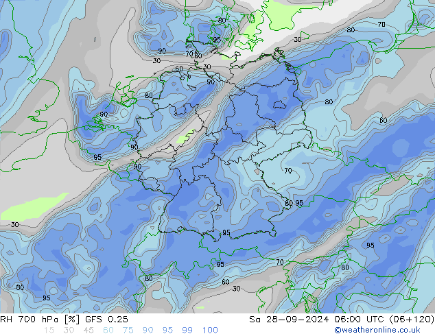 700 hPa Nispi Nem GFS 0.25 Cts 28.09.2024 06 UTC