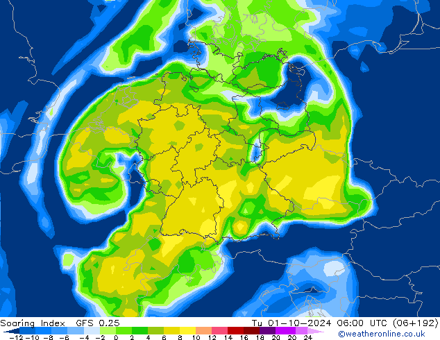 Soaring Index GFS 0.25 mar 01.10.2024 06 UTC