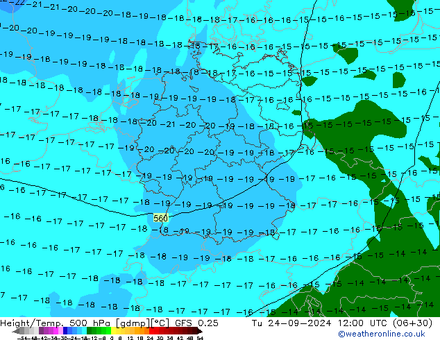 Z500/Rain (+SLP)/Z850 GFS 0.25 mar 24.09.2024 12 UTC