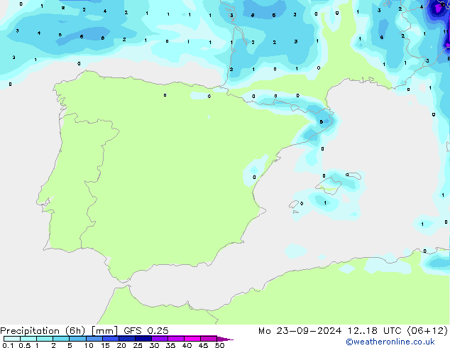 Z500/Rain (+SLP)/Z850 GFS 0.25 Mo 23.09.2024 18 UTC