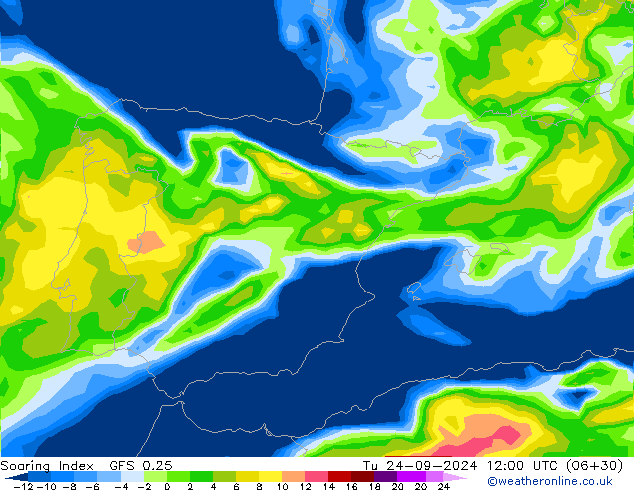 Soaring Index GFS 0.25 Tu 24.09.2024 12 UTC