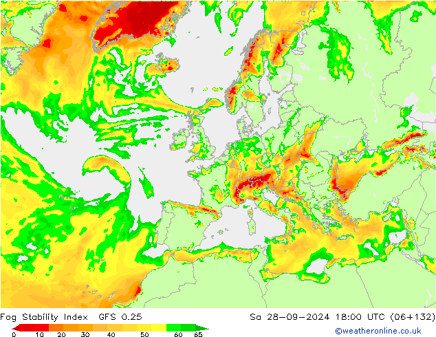 Fog Stability Index GFS 0.25 sam 28.09.2024 18 UTC