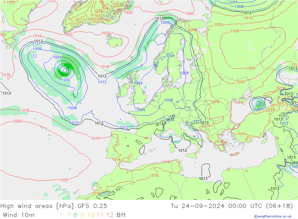 High wind areas GFS 0.25 mar 24.09.2024 00 UTC