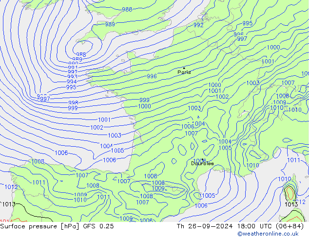 GFS 0.25: jue 26.09.2024 18 UTC