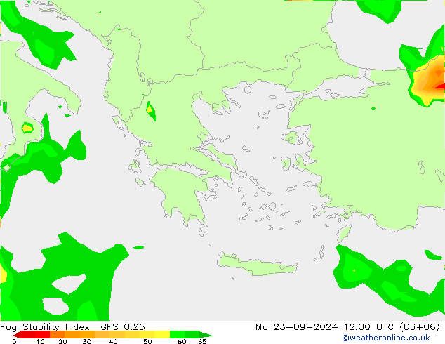 Fog Stability Index GFS 0.25 Mo 23.09.2024 12 UTC