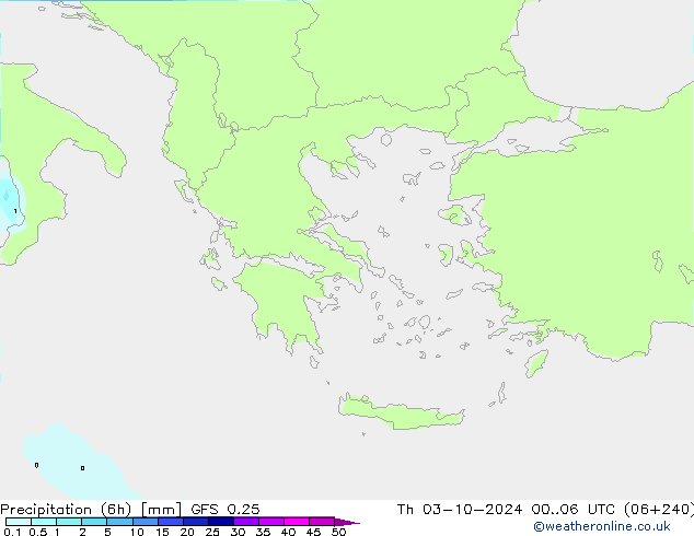 Z500/Rain (+SLP)/Z850 GFS 0.25 Th 03.10.2024 06 UTC