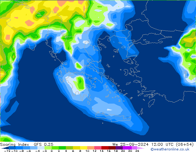 Soaring Index GFS 0.25 mer 25.09.2024 12 UTC