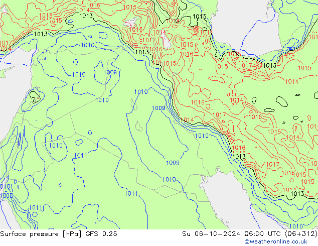 GFS 0.25: nie. 06.10.2024 06 UTC