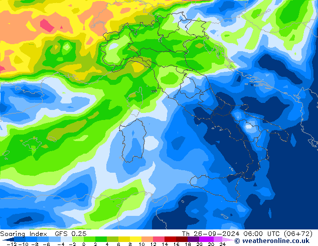 Soaring Index GFS 0.25 Čt 26.09.2024 06 UTC