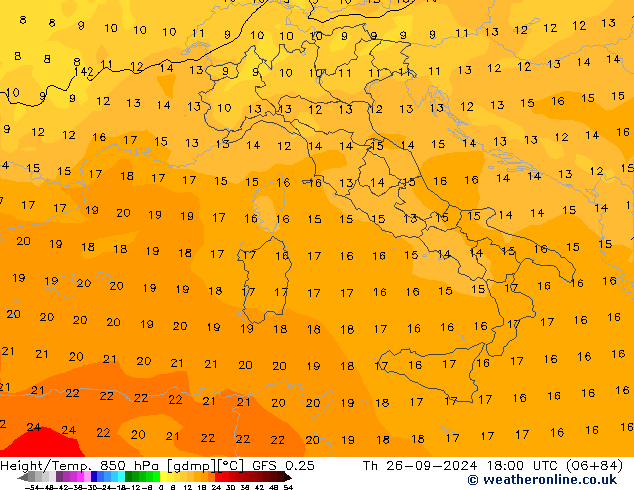 Z500/Yağmur (+YB)/Z850 GFS 0.25 Per 26.09.2024 18 UTC