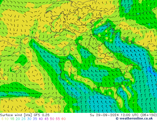  10 m GFS 0.25  29.09.2024 12 UTC