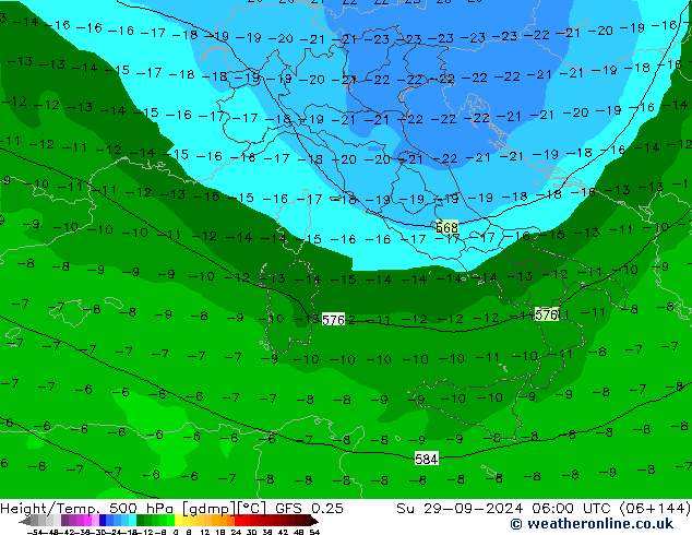 Z500/Rain (+SLP)/Z850 GFS 0.25 Ne 29.09.2024 06 UTC