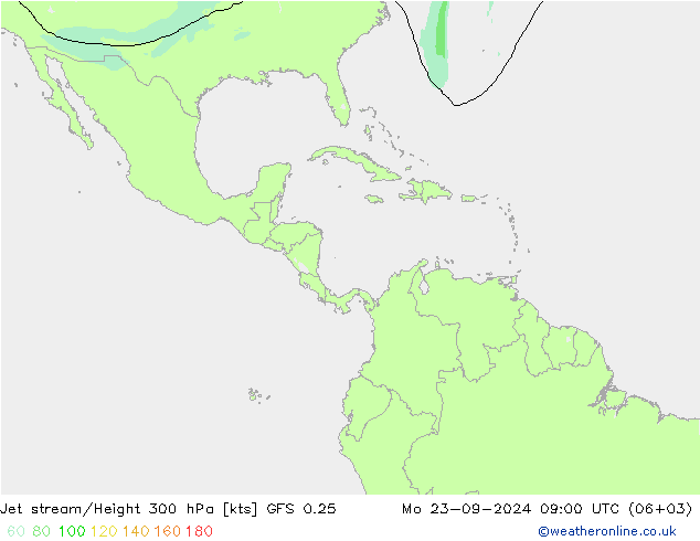 Straalstroom GFS 0.25 ma 23.09.2024 09 UTC