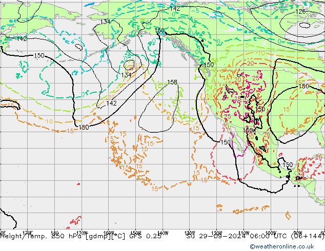 Z500/Rain (+SLP)/Z850 GFS 0.25 Вс 29.09.2024 06 UTC