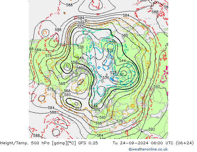 Height/Temp. 500 hPa GFS 0.25 Tu 24.09.2024 06 UTC